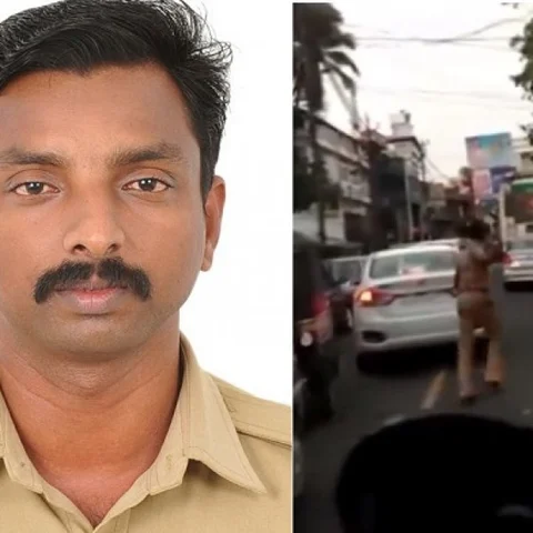 நெரிசலில் சிக்கிய ஆம்புலன்ஸ்... ஓடி ஓடி வழி ஏற்படுத்தும் காவலர்... குவியும் பாராட்டுகள் #ViralVideo