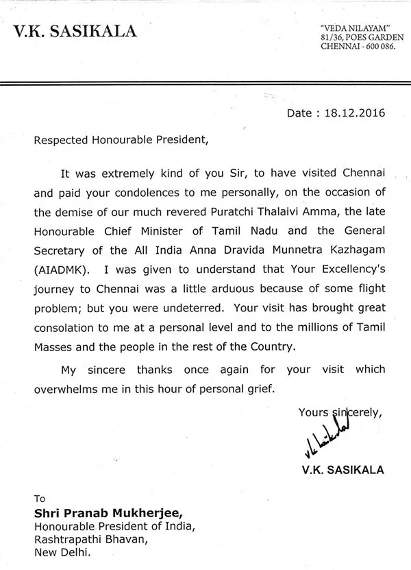 பிரதமர் மோடிக்கு சசிகலா திடீர் கடிதம்!