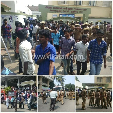 தீவிரமடைந்தது மாணவர்கள் போராட்டம்! - திக்குமுக்காடிய காவல்துறை!