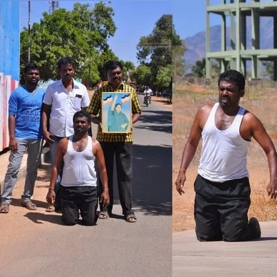 முதல்வருக்காக ஒன்றரை கி.மீ தூரம் முட்டிபோட்டு நடந்து வேண்டுதல்!
