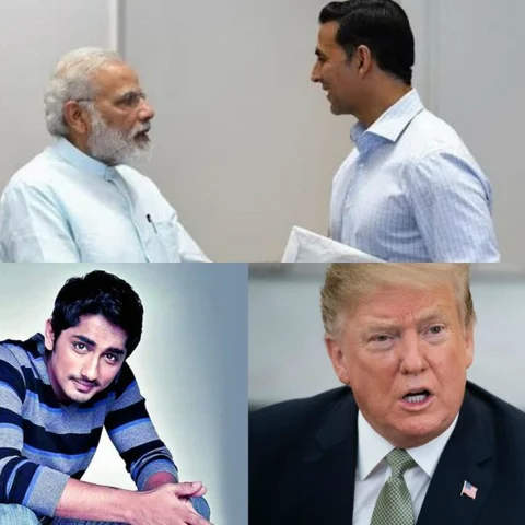 `அமெரிக்கத் தேர்தல், ட்ரம்ப் இன்டர்வியூ; இந்திய பாஸ்போர்ட்’ - அக்ஷயைக் கலாய்த்த சித்தார்த்