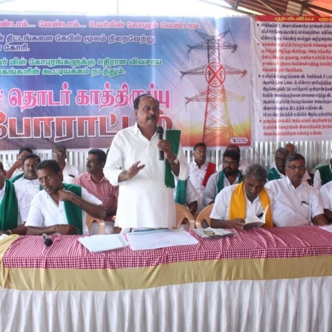விஸ்வரூபம் எடுக்கும் உயர்மின் கோபுர விவகாரம் - தொடர் போராட்டத்தில் விவசாயிகள்