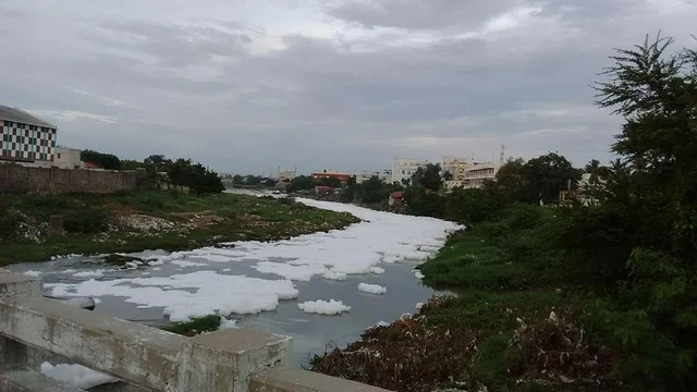 நொய்யலில் பொங்கிய நுரை - மாசுக் கட்டுப்பாட்டு அதிகாரிகள் ஆய்வு!
