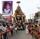 கோவில் தேர் சக்கரத்தில் சிக்கி சிறுமி பலி (படங்கள்)