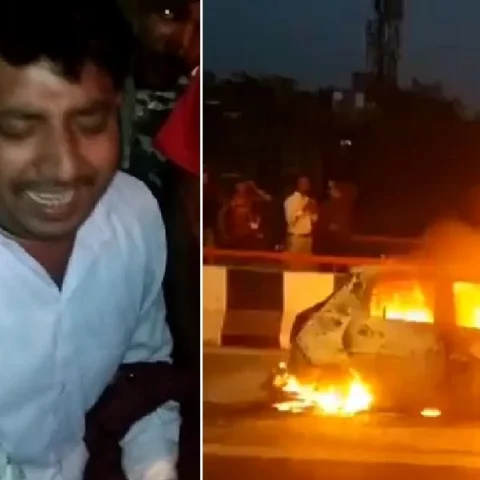 ஒரு குழந்தையை மீட்டார்; கண்முன்னே மனைவி, பிள்ளைகள் கருகினர்! - சாலையில் நின்று கதறிய தந்தை