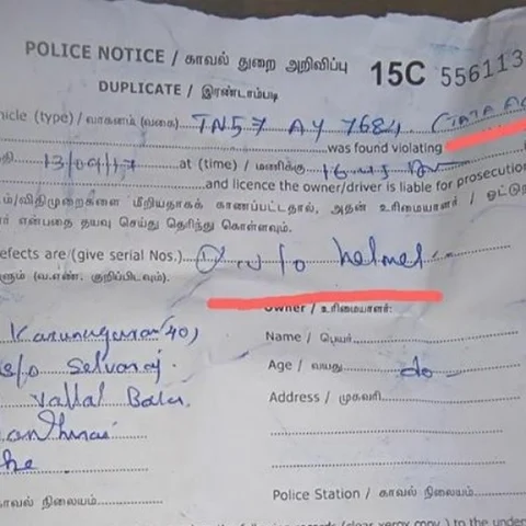 வேன் டிரைவருக்கு ’ஹெல்மெட்’ அபராதம்; கோவை எஸ்.பி விளக்கம்!