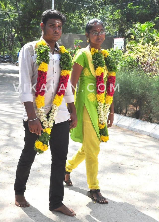 `பாதுகாப்புக் கொடுங்க!’ - மாலையுடன் எஸ்.பி அலுவலகத்தில் தஞ்சமடைந்த காதல் ஜோடி