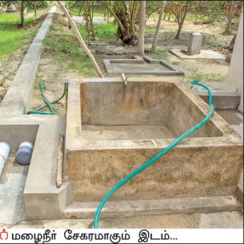 ஆண்டுக்கு 1,50,000 லிட்டர்... மழைநீர் சேகரிப்பில் புதிய யுக்தியைக் கையாளும் தாயுமானவன்!