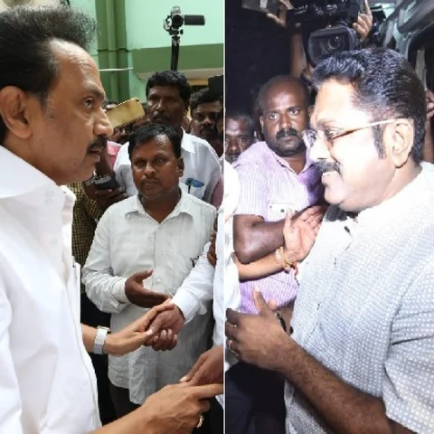 எதிர்பாரா நிகழ்வு! - நேருக்கு நேர் சந்தித்துக்கொண்ட ஸ்டாலின், தினகரன்