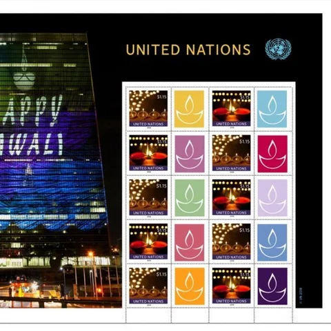 தீபாவளி சிறப்புத் தபால்தலை வெளியிட்ட ஐ.நா! #stamp