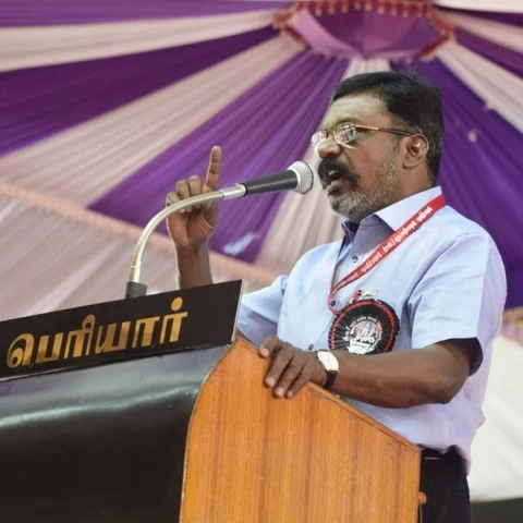 `திராவிட இயக்கம்தான் எனக்குத் துணிச்சலைத் தந்தது' - தஞ்சை மாநாட்டில் திருமாவளவன் பேச்சு!