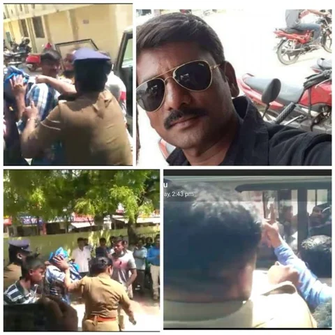 `இவனை எங்கு பார்த்தாலும் அடிப்போம்!' - கோவை சிறுமியை வன்கொடுமை செய்த சந்தோஷ்குமாரை தாக்கிய இளைஞர்கள்