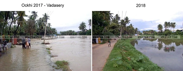 கன்னியாகுமரியில் ஒகி புயலால் ஏற்பட்ட பேரழிவு... ஓராண்டுக்குப் பின் `அன்றும் - இன்றும்' சிறப்புப் புகைப்படத் தொகுப்பு