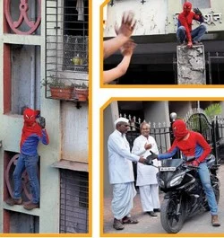 ஸ்பைடர் மேன் உடையில் வாக்கு சேகரிக்கும் சுயேட்சை வேட்பாளர்!