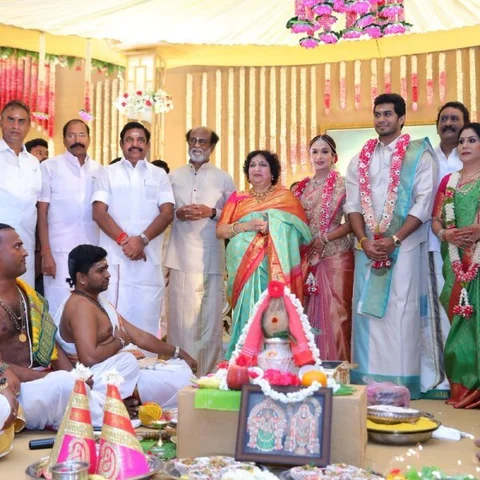 சௌந்தர்யா-விசாகன் திருமணம்; நேரில் வாழ்த்திய அரசியல் தலைவர்கள்