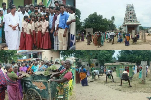 மதுரையில் தூய்மை இந்தியா திட்டத்தை தொடங்கிய கிராம மக்கள்!
