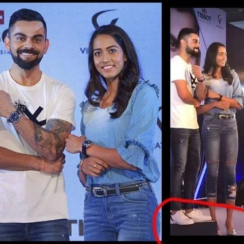 ``பெண்ணை விட ஆண் உயரமாகத்தான் இருக்க வேண்டுமா?” கோலியை வறுத்தெடுத்த நெட்டிசன்கள்