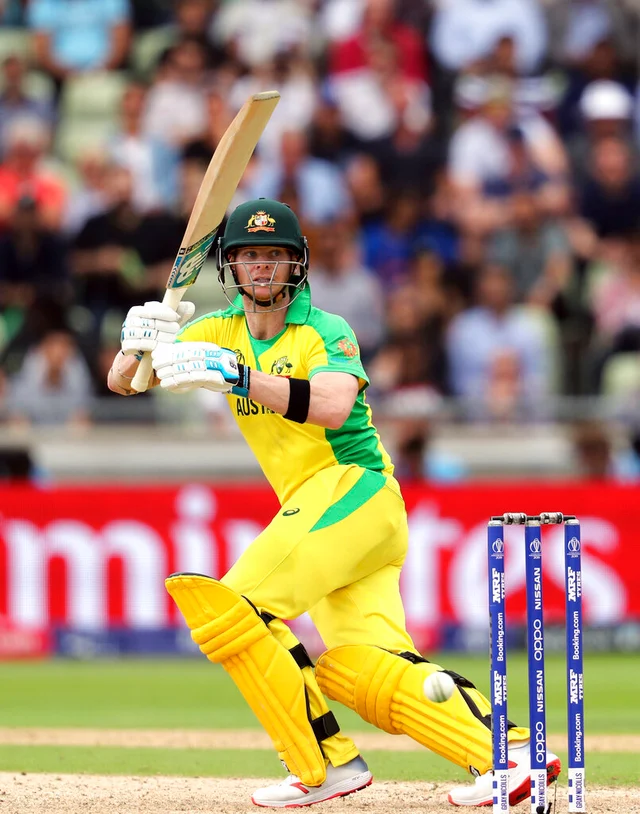 Australia's Steve Smith bats during the Cricket World Cup semi-final match between England and Australia at Edgbaston.