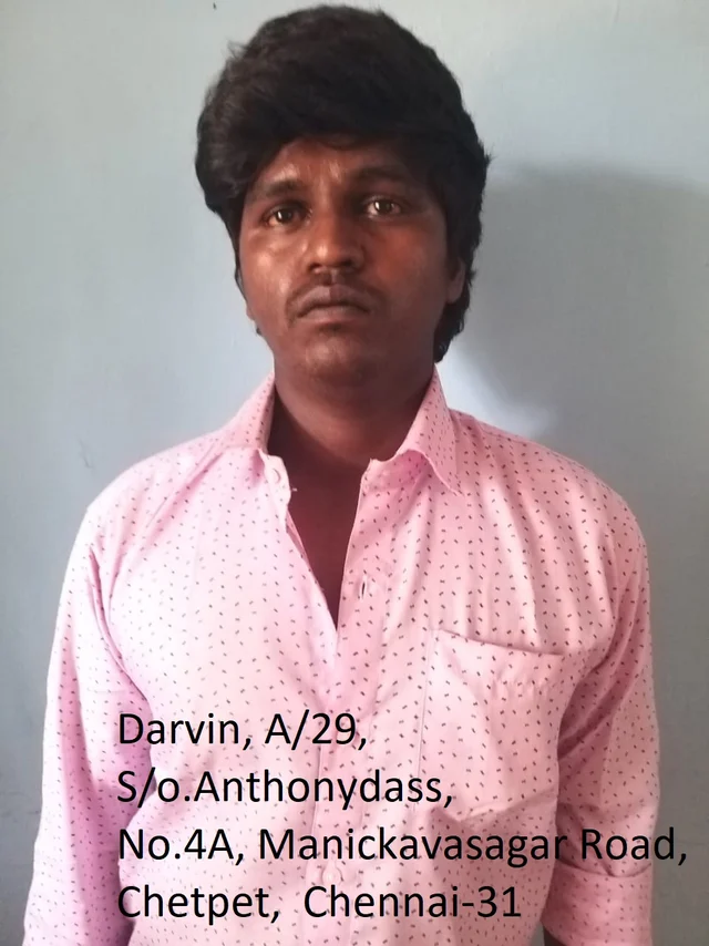 கொலை வழக்கில் கைதான டார்வின்