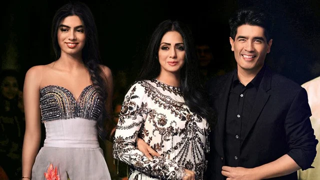Manish with Sridevi and Kushi Kapoor