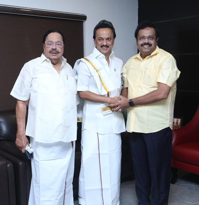 ஸ்டாலினுடன் துரைமுருகன், கதிர் ஆனந்த்