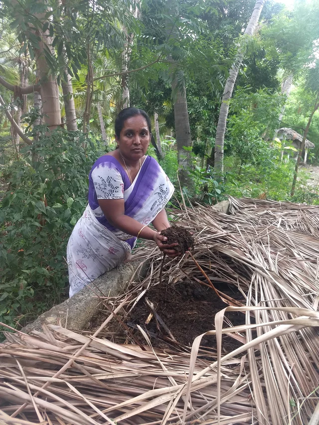 மண்புழு உரத்தோடு கிருஷ்ணவேணி