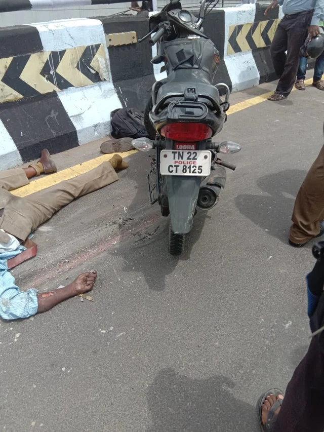 விபத்தில் சிக்கிய போலீஸ் எஸ்.ஐ. நடராஜ்