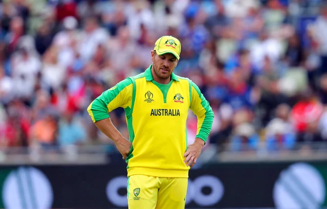Australia's captain Aaron Finch during the Cricket World Cup semi-final match between Australia and England at Edgbaston.