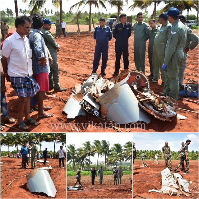 நடுவானில் தீப்பிடித்த விமானம், நிலத்தில் வெடித்துச் சிதறிய பெட்ரோல் டேங்க்!- கோவை விவசாயிகள் அதிர்ச்சி