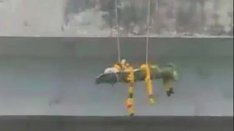 The Dead Body was Brought Down with the help of Rope