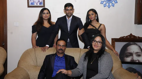 Actress Radha with family