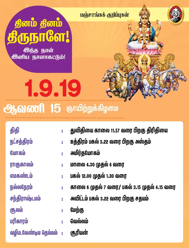 பஞ்சாங்கக் குறிப்புகள்