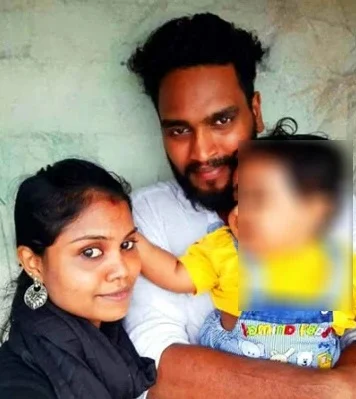 குழந்தை துருவ்வுடன் கீத்து மற்றும் சரத்