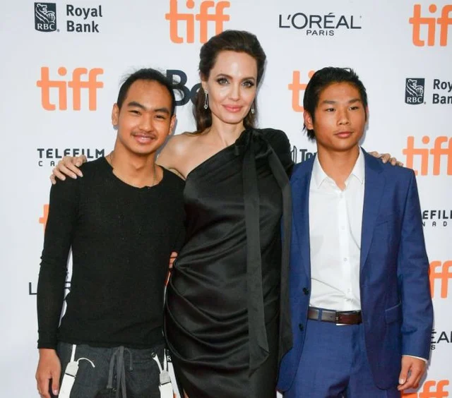 Angelina with her sons