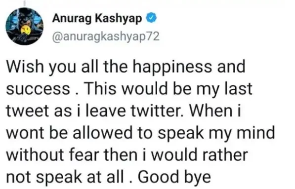 Anurag Kashyap Tweet