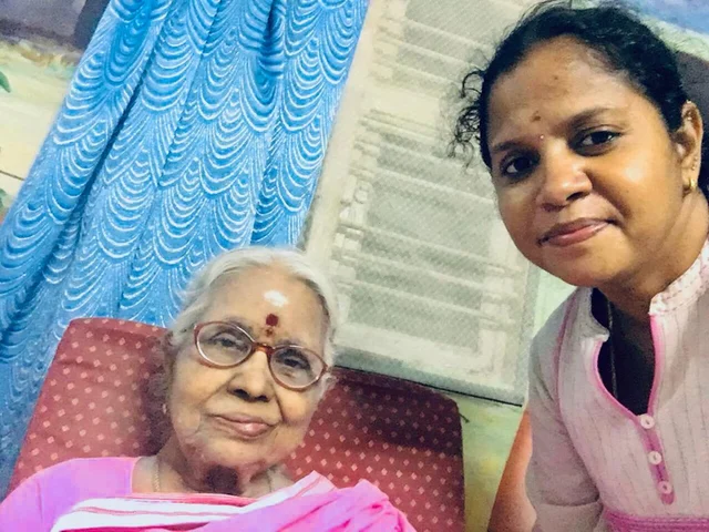 A.P. Komala with her student