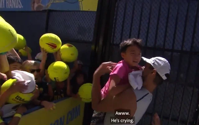 Rafael Nadal with child