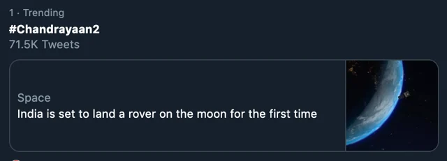#Chandrayaan2 trending