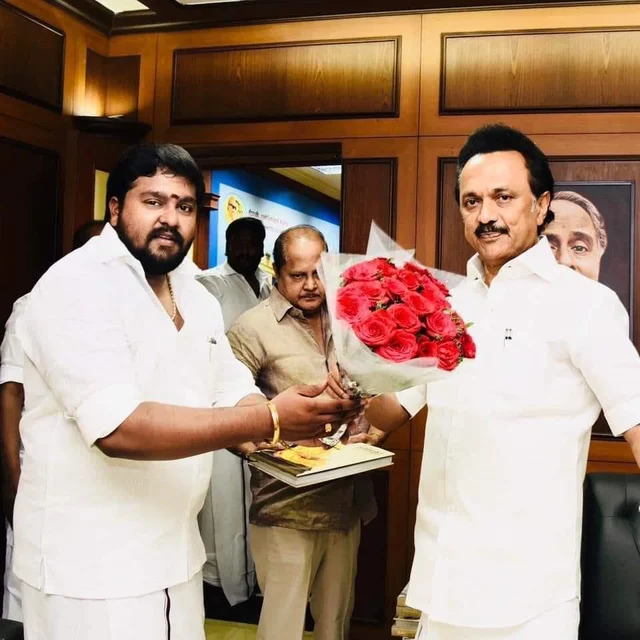 Tamilselvan With M K Stalin