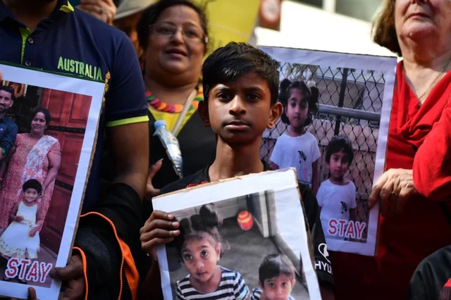 protest for Tamil family Priya and Nadesalingam