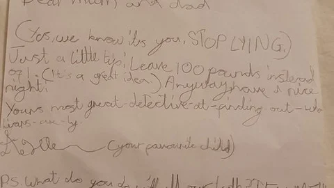 Kid's Letter to Mom and Dad