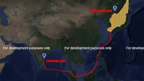 Sea Route of Chennai to Vladivostok