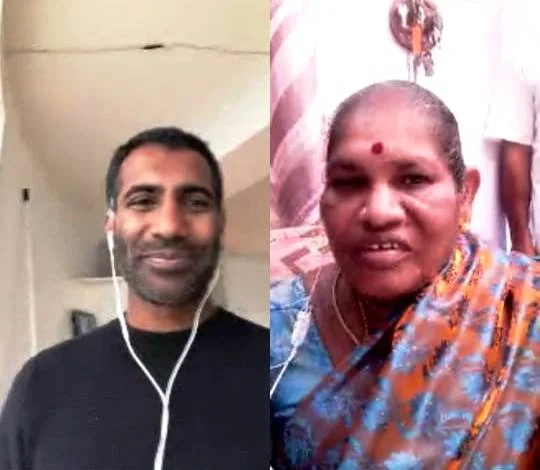 david sandhakumar with mother dhanalakshmi
