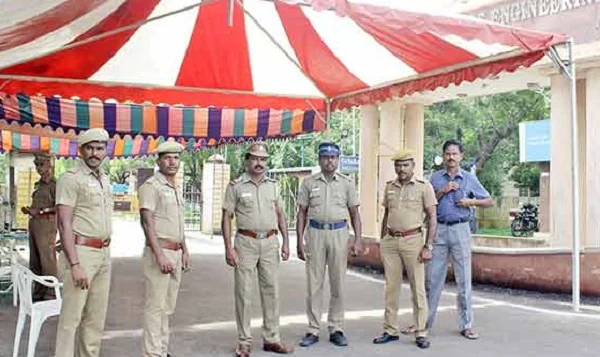 police force in counting center