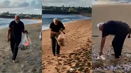 குப்பை சேகரிக்கும் மோடி