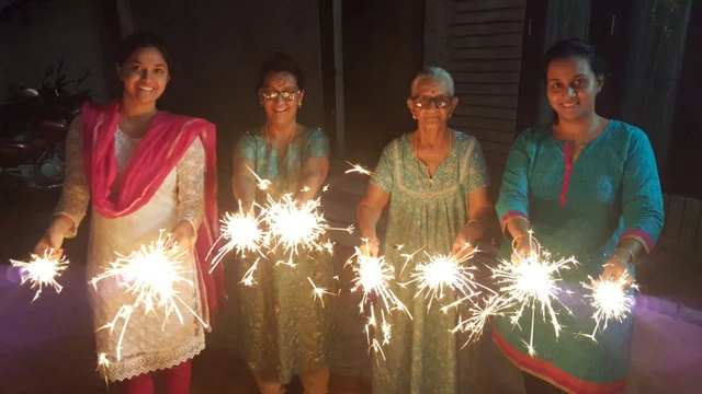Actor keerthy suresh with her family