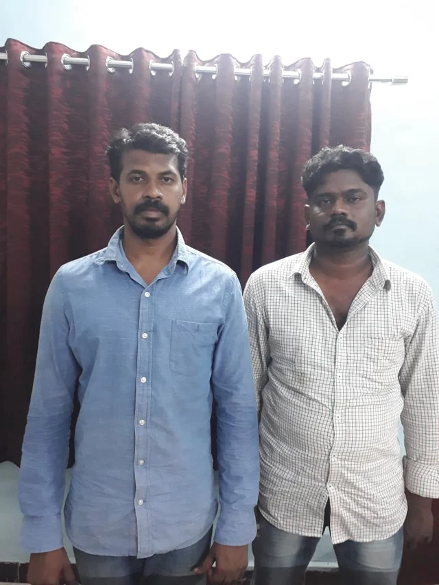 கைது செய்யப்பட்ட டிரைவர்கள் அரவிந்த், சந்தனராஜ்