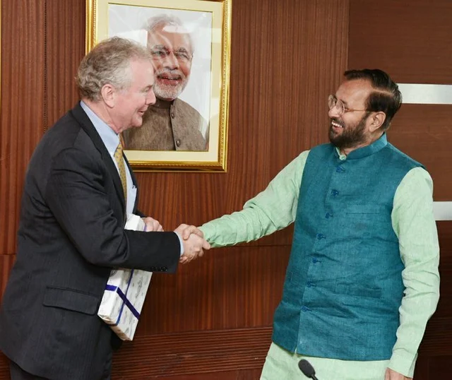 Chris Van Hollen with Prakash Javadekar