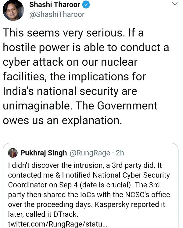 Shashi Tharoor on tweeter