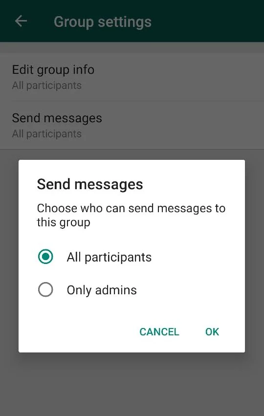 'ஒன்லி அட்மின்ஸ்' வசதி |'Only Admins' Feature
